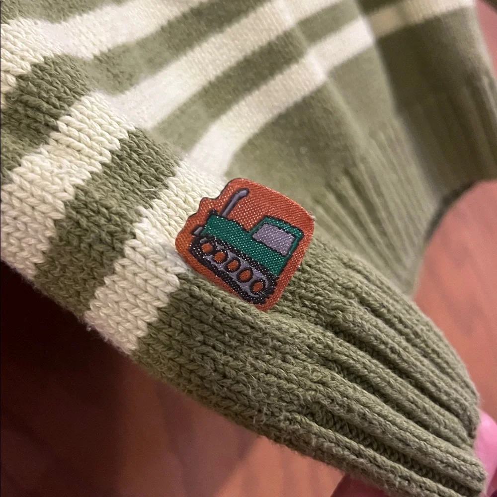 Vintage Gymboree Green Striped Knit Crewneck Sweater‎ 2T